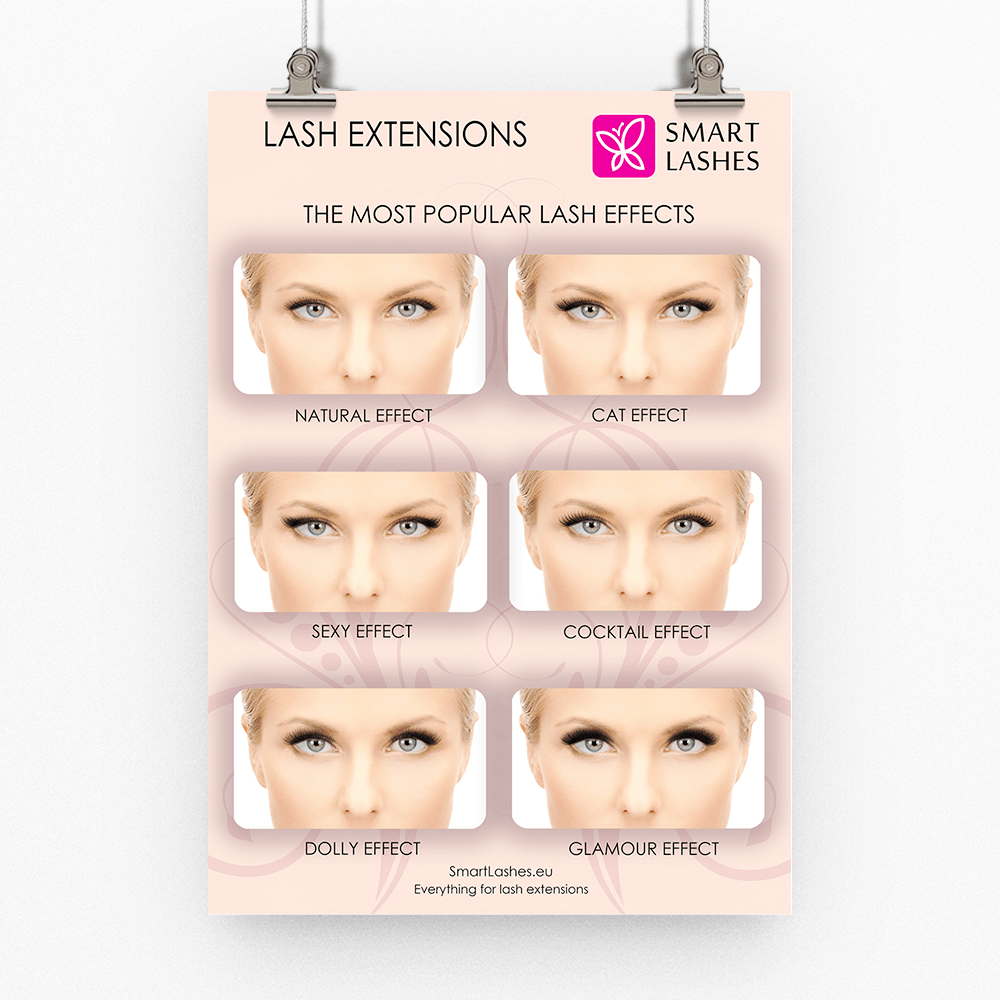 Poster frans effekter - ljus - A3 | Smart Lashes