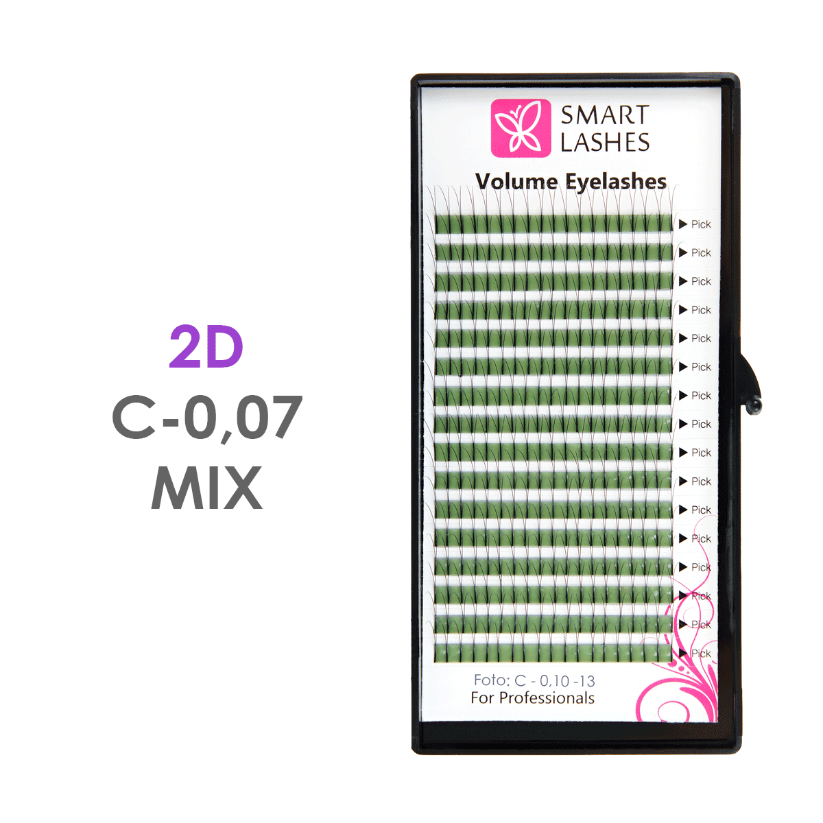 Volymfransar 2D - C - 0,07 mm x MIX 8-15 mm - 16 linjer | Smarta fransar