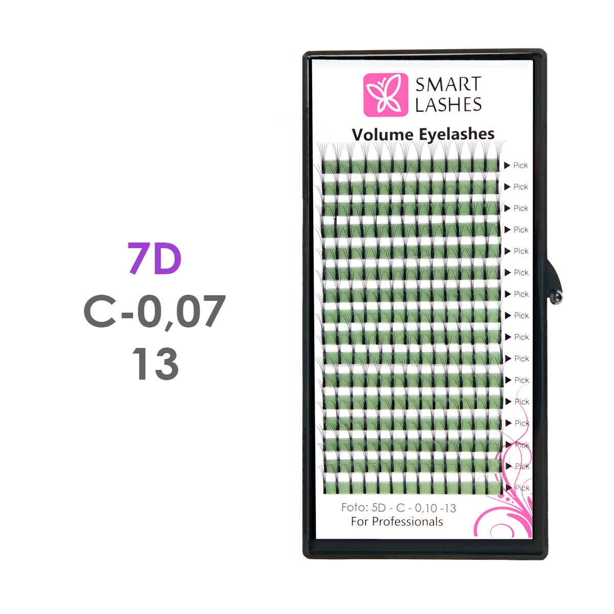 Volymfransar 7D - C - 0,07 mm x 13 mm - 16 linjer | Smart Lashes