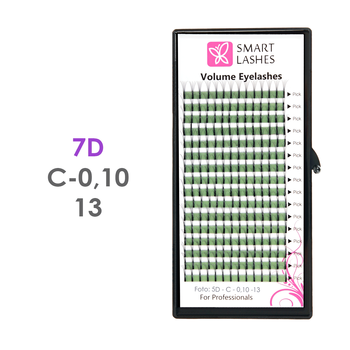 Volymfläktar 7D - C - 0,10 mm x 13 mm - 16 linjer | Smart Lashes