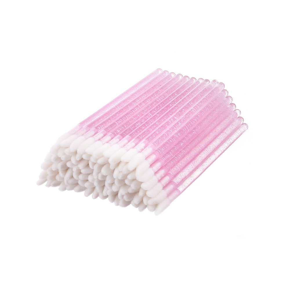 Appliceringsborste för engångsbruk - vinklad - rosa glitter | Smart Lashes