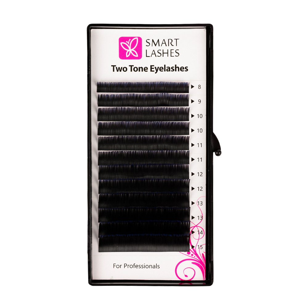 Ombre fransar - blå och svart - C - 0,20 mm - MIX | Smart Lashes