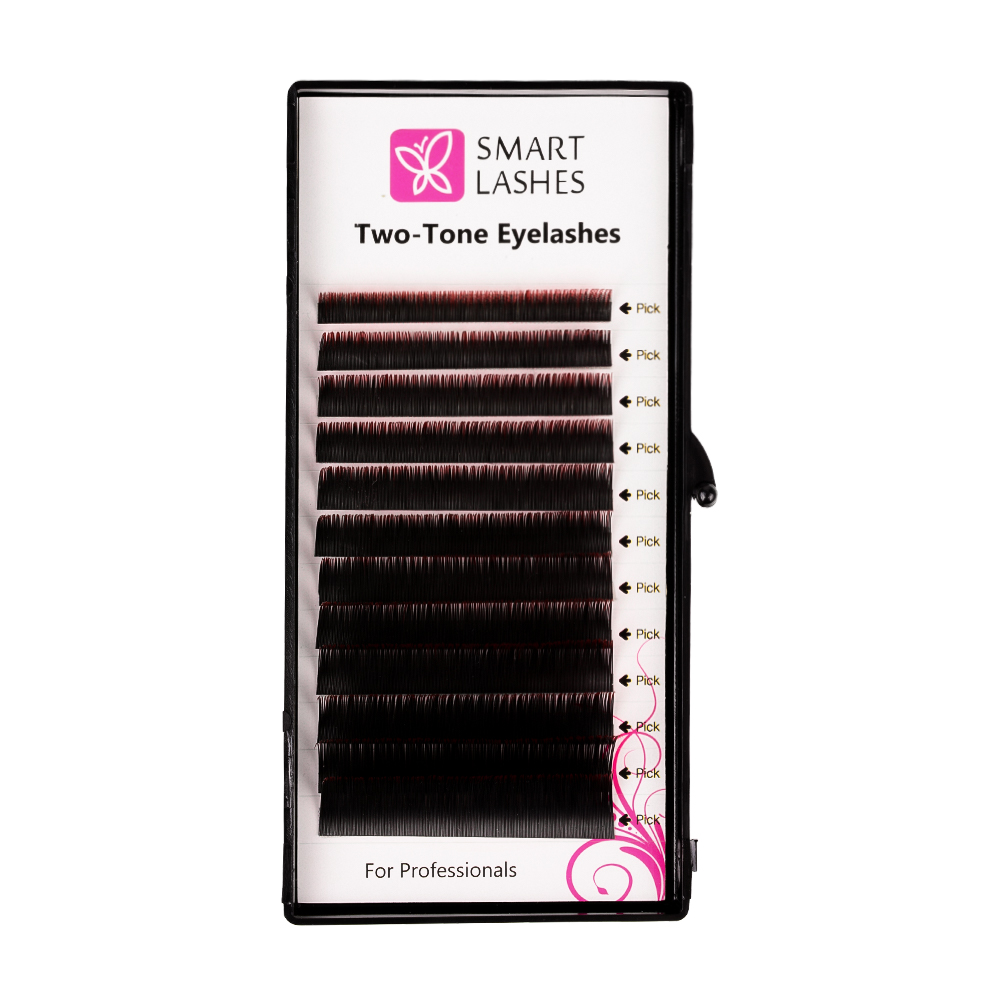 Ombre fransar - röda och svarta - C - 0,20 mm - MIX | Smart Lashes