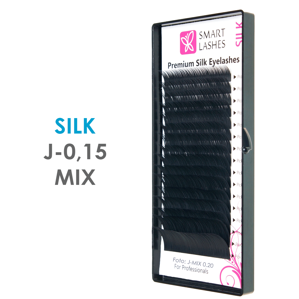 Silke - J - 0,15 mm x 8-15 mm MIX - ögonfransar 16 linjer | Smart Lashes